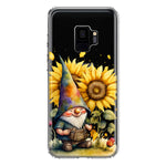 Samsung Galaxy S9 Cute Gnome Sunflowers Clear Hybrid Protective Phone Case Cover