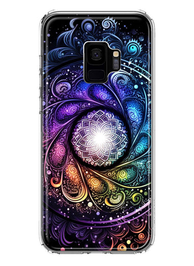Samsung Galaxy S9 Mandala Geometry Abstract Galaxy Pattern Hybrid Protective Phone Case Cover