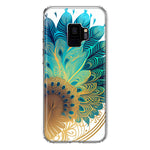 Samsung Galaxy S9 Mandala Geometry Abstract Peacock Feather Pattern Hybrid Protective Phone Case Cover