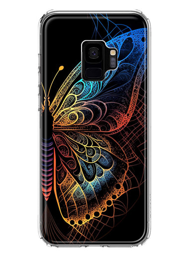 Samsung Galaxy S9 Mandala Geometry Abstract Butterfly Pattern Hybrid Protective Phone Case Cover