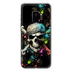 Samsung Galaxy S9 Fantasy Paint Splash Pirate Skull Hybrid Protective Phone Case Cover
