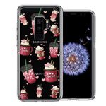 Samsung Galaxy S9 Plus Coffee Lover Valentine's Hearts Pink Drink Latte Double Layer Phone Case Cover