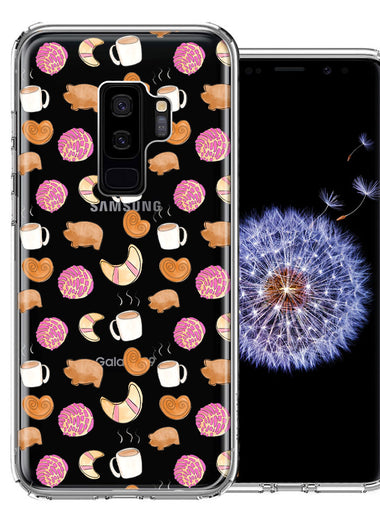 Samsung Galaxy S9 Plus Mexican Pan Dulce Cafecito Coffee Concha Polka Dots Double Layer Phone Case Cover