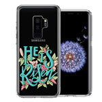 Samsung Galaxy S9 Plus He Is Risen Text Easter Jesus Christian Flowers Double Layer Phone Case Cover
