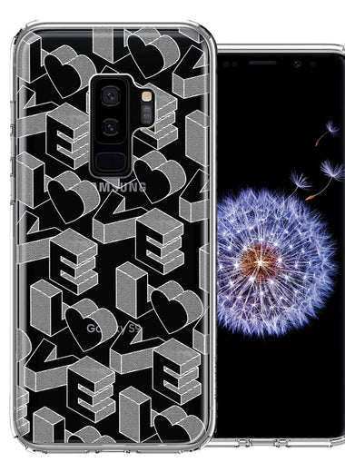Samsung Galaxy S9 Plus 3D Love Letters Hearts Valentine's Day Double Layer Phone Case Cover