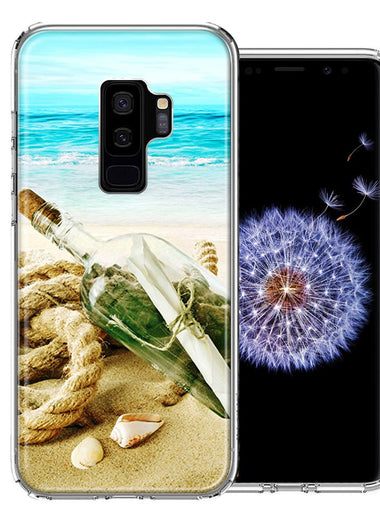 Samsung Galaxy S9 Plus Beach Message Bottle Design Double Layer Phone Case Cover