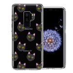 Samsung Galaxy S9 Plus Black Cat Polkadots Design Double Layer Phone Case Cover