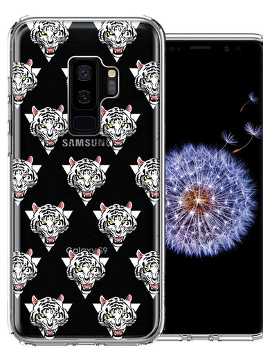 Samsung Galaxy S9 Plus Fierce Tiger Polkadots Design Double Layer Phone Case Cover