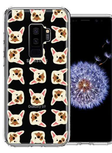 Samsung Galaxy S9 Plus Frenchie Bulldog Polkadots Design Double Layer Phone Case Cover