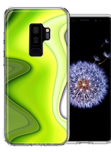 Samsung Galaxy S9 Plus Green White Abstract Design Double Layer Phone Case Cover