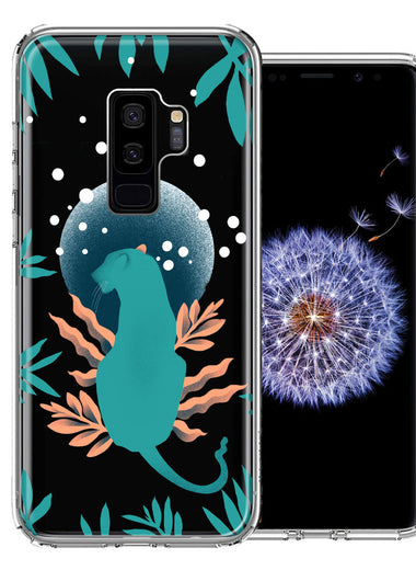 Samsung Galaxy S9 Plus Moon Green Jaguar Design Double Layer Phone Case Cover