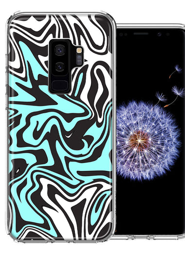 Samsung Galaxy S9 Plus Mint Black Abstract Design Double Layer Phone Case Cover