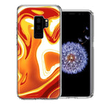 Samsung Galaxy S9 Plus Orange White Abstract Design Double Layer Phone Case Cover