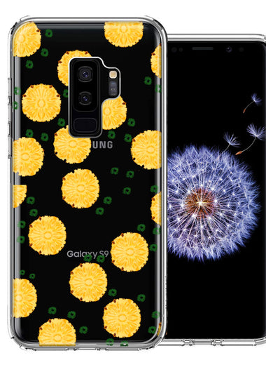 Samsung Galaxy S9 Plus Tropical Pineapples Polkadots Design Double Layer Phone Case Cover