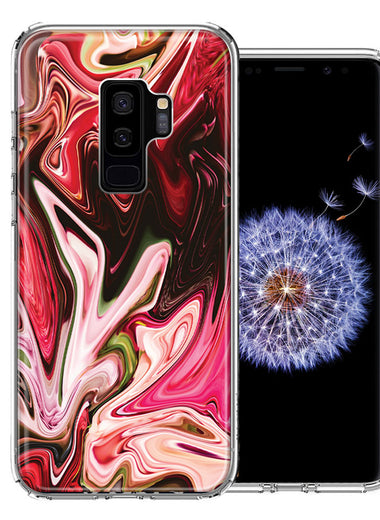 Samsung Galaxy S9 Plus Pink Abstract Design Double Layer Phone Case Cover