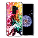Samsung Galaxy S9 Plus Rainbow Flower Abstract Design Double Layer Phone Case Cover