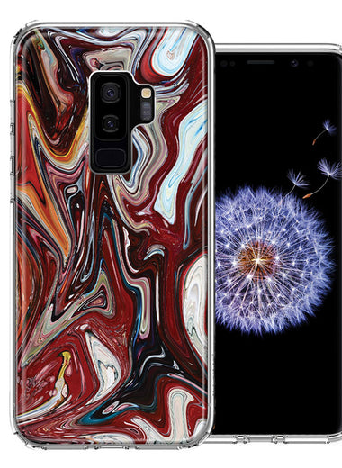 Samsung Galaxy S9 Plus Red White Abstract Design Double Layer Phone Case Cover