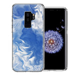 Samsung Galaxy S9 Plus Sky Blue Swirl Design Double Layer Phone Case Cover