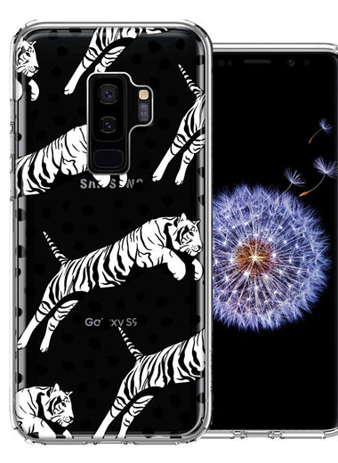 Samsung Galaxy S9 Plus Tiger Polkadots Design Double Layer Phone Case Cover