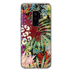 Samsung Galaxy S9 Plus Leopard Tropical Flowers Vacation Dreams Hibiscus Floral Hybrid Protective Phone Case Cover