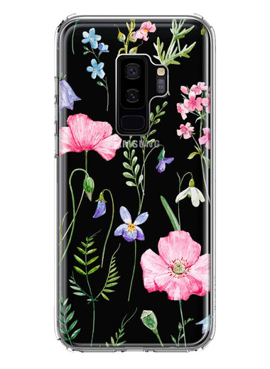 Samsung Galaxy S9 Plus Spring Pastel Wild Flowers Summer Classy Elegant Beautiful Hybrid Protective Phone Case Cover
