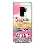 Samsung Galaxy S9 Plus Summer Brush Strokes Sunrise Sunburn Sunset Repeat Hybrid Protective Phone Case Cover