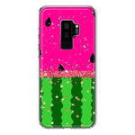 Samsung Galaxy S9 Plus Summer Watermelon Sugar Vacation Tropical Fruit Pink Green Hybrid Protective Phone Case Cover