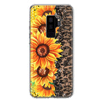 Samsung Galaxy S9 Plus Yellow Summer Sunflowers Brown Leopard Honeycomb Hybrid Protective Phone Case Cover