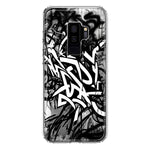 Samsung Galaxy S9 Plus Black White Urban Graffiti Hybrid Protective Phone Case Cover