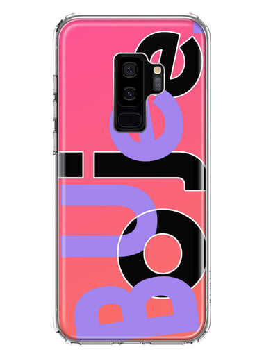 Samsung Galaxy S9 Plus Pink Purple Clear Funny Text Quote Boujee Hybrid Protective Phone Case Cover