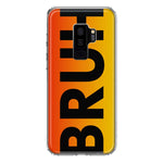 Samsung Galaxy S9 Plus Orange Red Clear Funny Text Quote Bruh Hybrid Protective Phone Case Cover
