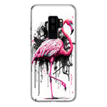 Samsung Galaxy S9 Plus Pink Flamingo Painting Graffiti Hybrid Protective Phone Case Cover