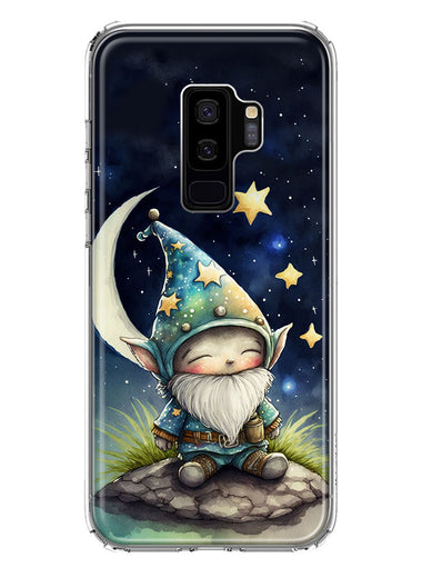 Samsung Galaxy S9 Plus Stars Moon Starry Night Space Gnome Hybrid Protective Phone Case Cover