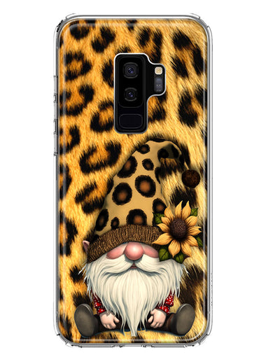Samsung Galaxy S9 Plus Gnome Sunflower Leopard Hybrid Protective Phone Case Cover