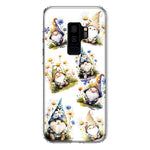 Samsung Galaxy S9 Plus Cute White Blue Daisies Gnomes Hybrid Protective Phone Case Cover