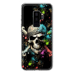 Samsung Galaxy S9 Plus Fantasy Paint Splash Pirate Skull Hybrid Protective Phone Case Cover