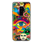 Samsung Galaxy S9 Plus Neon Rainbow Psychedelic Trippy Hippie Multiple Eyes Hybrid Protective Phone Case Cover