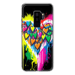 Samsung Galaxy S9 Plus Colorful Rainbow Hearts Love Graffiti Painting Hybrid Protective Phone Case Cover