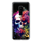 Samsung Galaxy S9 Plus Fantasy Skull Red Purple Roses Hybrid Protective Phone Case Cover