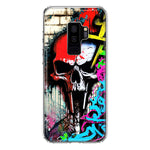 Samsung Galaxy S9 Plus Skull Face Graffiti Painting Art Hybrid Protective Phone Case Cover