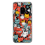 Samsung Galaxy S9 Psychedelic Cute Cats Friends Pop Art Hybrid Protective Phone Case Cover
