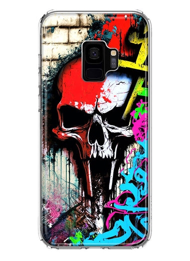 Samsung Galaxy S9 Skull Face Graffiti Painting Art Hybrid Protective Phone Case Cover