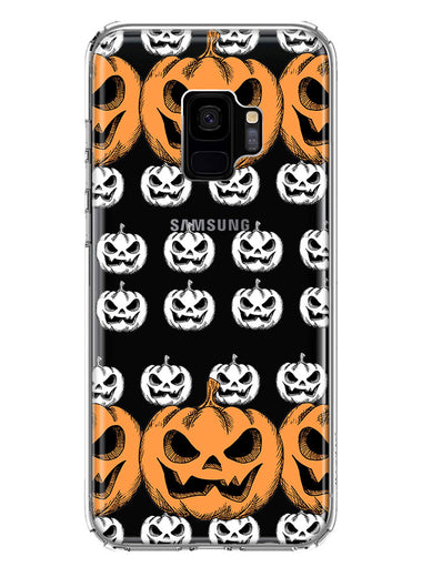Samsung Galaxy S9 Halloween Spooky Horror Scary Jack O Lantern Pumpkins Hybrid Protective Phone Case Cover