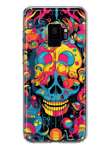 Samsung Galaxy S9 Psychedelic Trippy Death Skull Pop Art Hybrid Protective Phone Case Cover