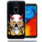 LG Stylo 5 Flamming Devil Skull Design Double Layer Phone Case Cover