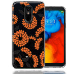 LG Stylo 4 Orange Chrysanthemum Flowers Design Double Layer Phone Case Cover