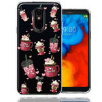 LG K40 Coffee Lover Valentine's Hearts Pink Drink Latte Double Layer Phone Case Cover