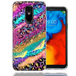 LG Aristo 4/Escape PLUS/Tribute Royal Leopard Paint Colorful Beautiful Abstract Milkyway Double Layer Phone Case Cover