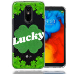 LG Stylo 5 Lucky St Patrick's Day Shamrock Green Clovers Double Layer Phone Case Cover