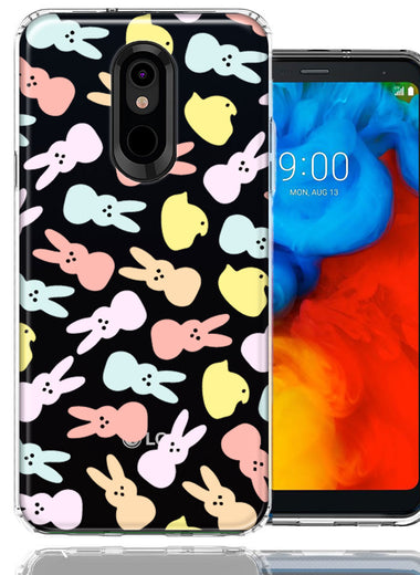 LG Aristo 4/Escape PLUS/Tribute Royal Pastel Easter Polkadots Bunny Chick Candies Double Layer Phone Case Cover